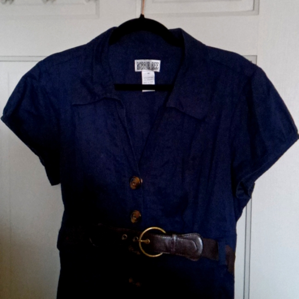 Navy Blue Dress with Pockets